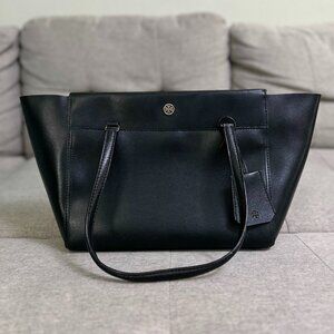Tory Burch Leather Tote Bag (Black)